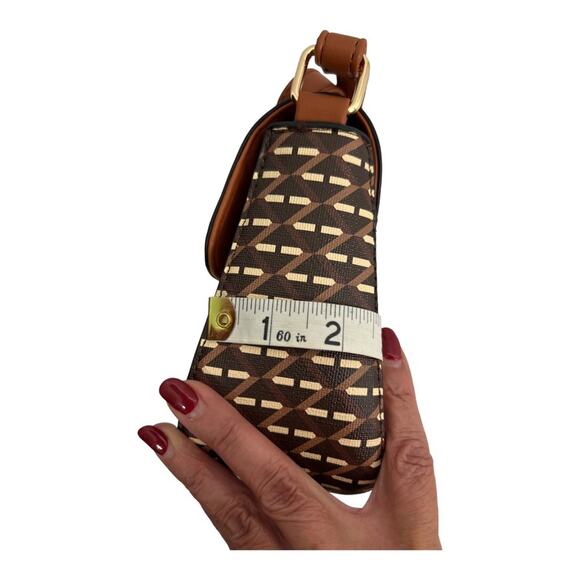 Brown Faux Leather Cross Body Mini Shoulder Bag - Picture 8 of 11